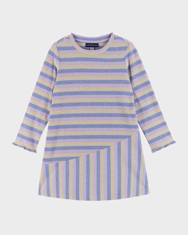Girl's Knit Striped Asymmetrical Dress, Size 2T-